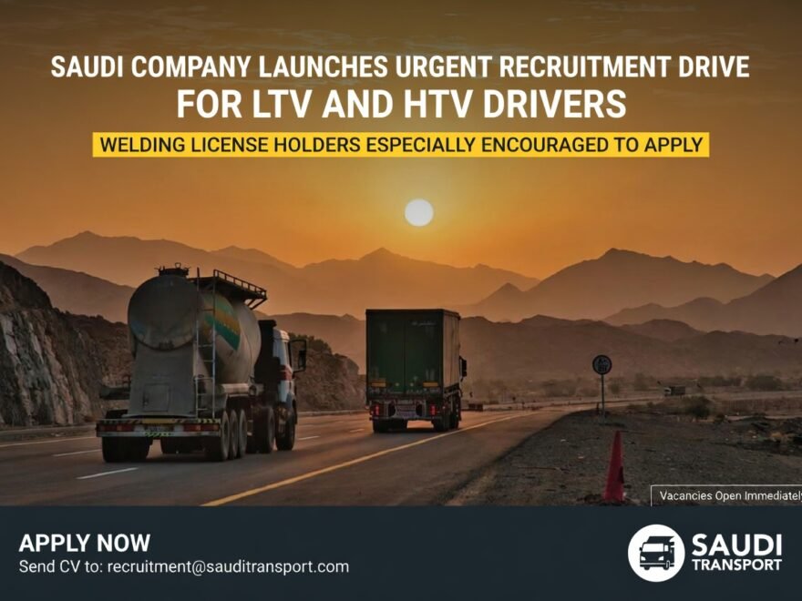 Saudi Company Launches Urgent Recruitment Drive for LTV and HTV Drivers