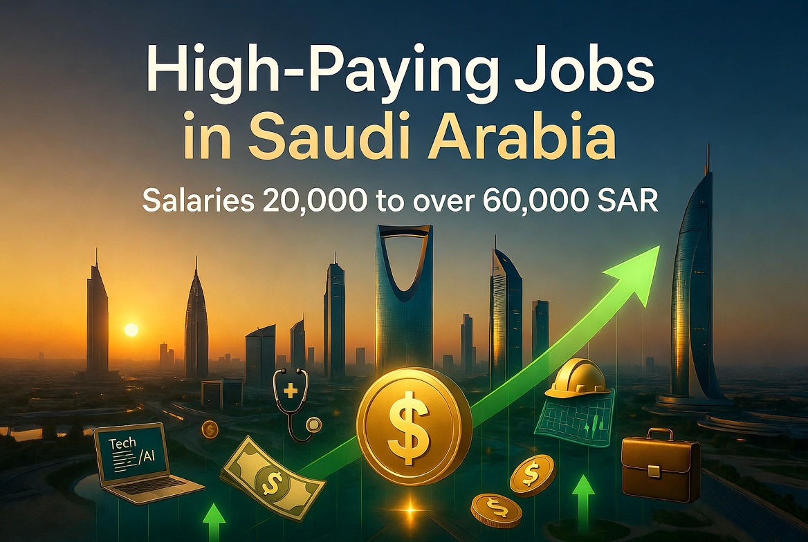 High-Paying Jobs in Saudi Arabia: Salary 20,000 to over 60,000 SAR